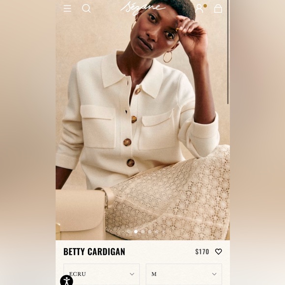 Sezane Betty Cardigan in Ecru - Picture 8 of 8